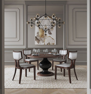 Manhattan Comfort Pulitzer Traditional Dining Chairs - Set of 2 Silver and Walnut DC001-SV