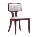 Manhattan Comfort Pulitzer Traditional Dining Chairs - Set of 2 Silver and Walnut DC001-SV