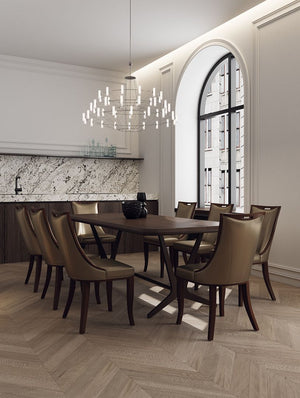 Manhattan Comfort Emperor Traditional Dining Chairs - Set of 2 Bronze and Walnut DC002-BZ