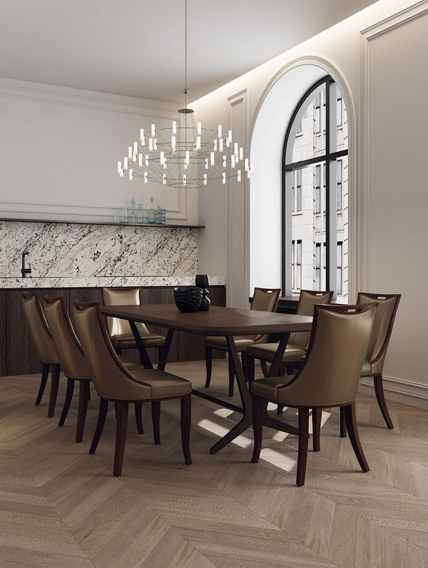 Manhattan Comfort Emperor Traditional Dining Chairs - Set of 2 Bronze and Walnut DC002-BZ