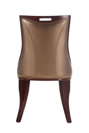 Manhattan Comfort Emperor Traditional Dining Chairs - Set of 2 Bronze and Walnut DC002-BZ