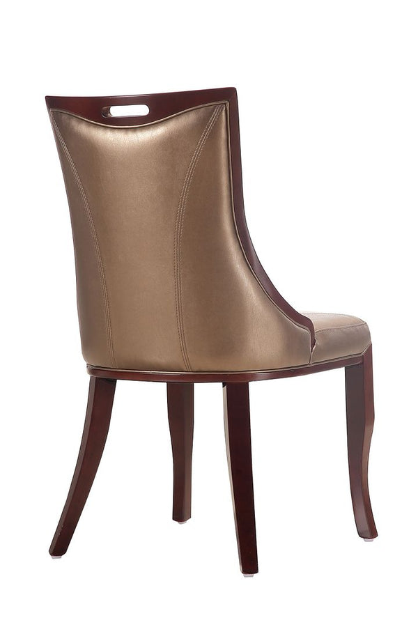 Manhattan Comfort Emperor Traditional Dining Chairs - Set of 2 Bronze and Walnut DC002-BZ