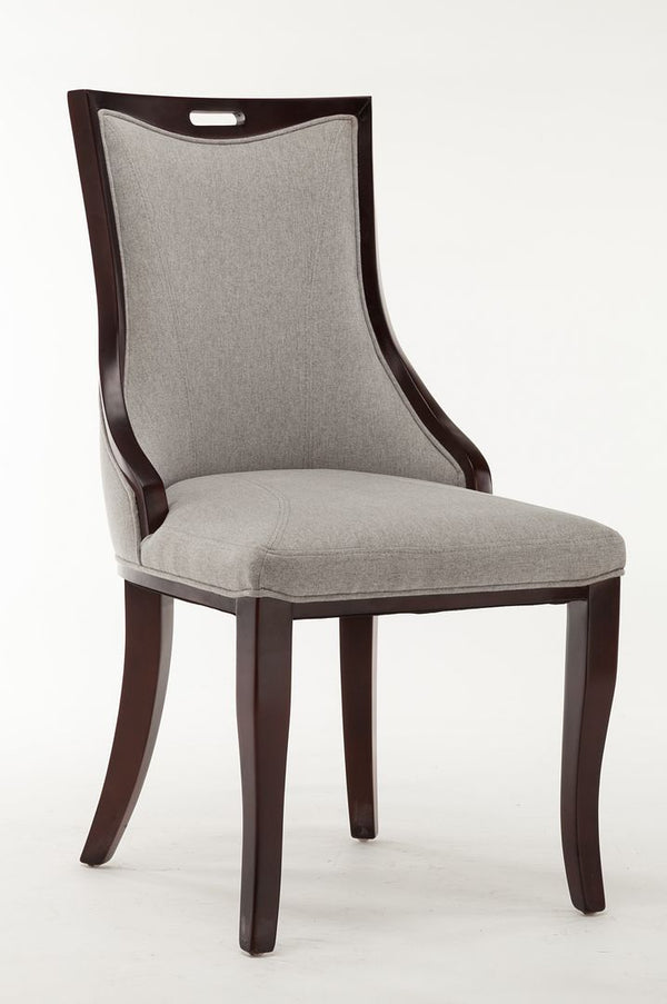 Manhattan Comfort Emperor Traditional Dining Chairs - Set of 2 Grey and Walnut DC002-GY
