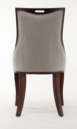 Manhattan Comfort Emperor Traditional Dining Chairs - Set of 2 Grey and Walnut DC002-GY