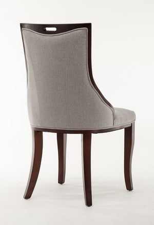 Manhattan Comfort Emperor Traditional Dining Chairs - Set of 2 Grey and Walnut DC002-GY