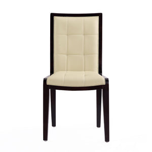 Manhattan Comfort Executor Traditional Dining Chairs - Set of 2 Cream and Walnut DC003-CR