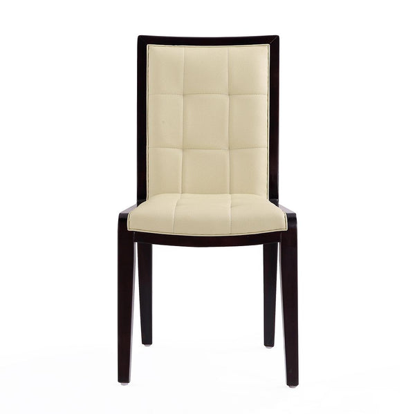 Manhattan Comfort Executor Traditional Dining Chairs - Set of 2 Cream and Walnut DC003-CR