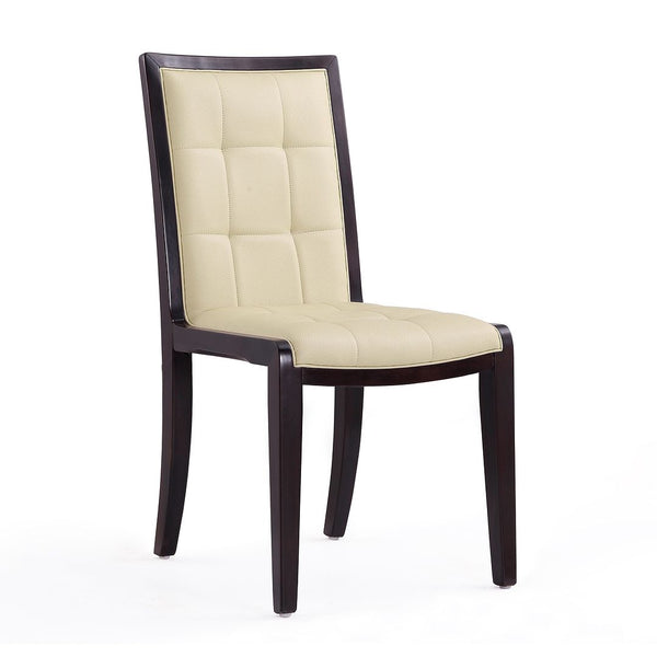 Manhattan Comfort Executor Traditional Dining Chairs - Set of 2 Cream and Walnut DC003-CR