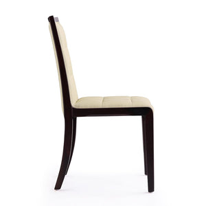 Manhattan Comfort Executor Traditional Dining Chairs - Set of 2 Cream and Walnut DC003-CR
