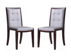 Manhattan Comfort Executor Traditional Dining Chairs - Set of 2 Silver and Walnut DC003-SV