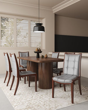 Manhattan Comfort Executor Traditional Dining Chairs - Set of 2 Silver and Walnut DC003-SV