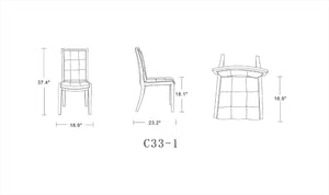 Manhattan Comfort Executor Traditional Dining Chairs - Set of 2 Silver and Walnut DC003-SV