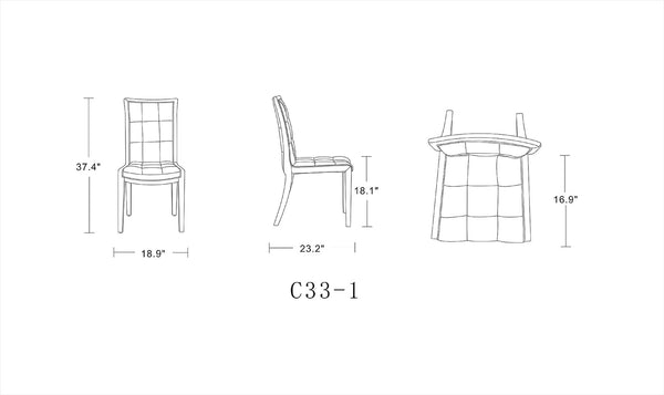 Manhattan Comfort Executor Traditional Dining Chairs - Set of 2 Silver and Walnut DC003-SV