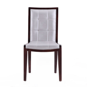 Manhattan Comfort Executor Traditional Dining Chairs - Set of 2 Silver and Walnut DC003-SV