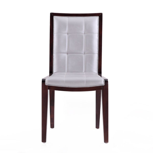 Manhattan Comfort Executor Traditional Dining Chairs - Set of 2 Silver and Walnut DC003-SV