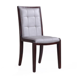 Manhattan Comfort Executor Traditional Dining Chairs - Set of 2 Silver and Walnut DC003-SV