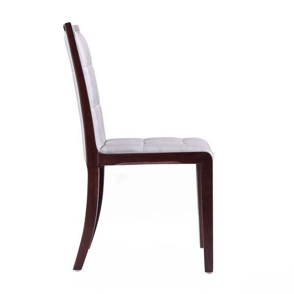 Manhattan Comfort Executor Traditional Dining Chairs - Set of 2 Silver and Walnut DC003-SV