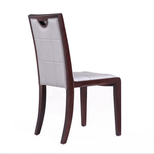 Manhattan Comfort Executor Traditional Dining Chairs - Set of 2 Silver and Walnut DC003-SV