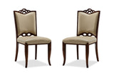 Manhattan Comfort Regent Traditional Dining Chairs - Set of 2 Cream and Walnut DC005-CR