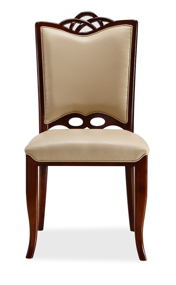 Manhattan Comfort Regent Traditional Dining Chairs - Set of 2 Cream and Walnut DC005-CR