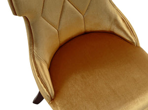 Manhattan Comfort Reine Traditional Dining Chairs - Set of 2 Antique Gold and Walnut DC007-AG