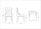 Manhattan Comfort Reine Traditional Dining Chairs - Set of 2 Black and Walnut DC007-BK