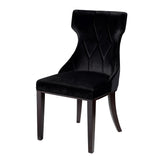 Manhattan Comfort Reine Traditional Dining Chairs - Set of 2 Black and Walnut DC007-BK
