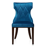 Manhattan Comfort Reine Traditional Dining Chairs - Set of 2 Cobalt Blue and Walnut DC007-CB