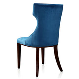 Manhattan Comfort Reine Traditional Dining Chairs - Set of 2 Cobalt Blue and Walnut DC007-CB