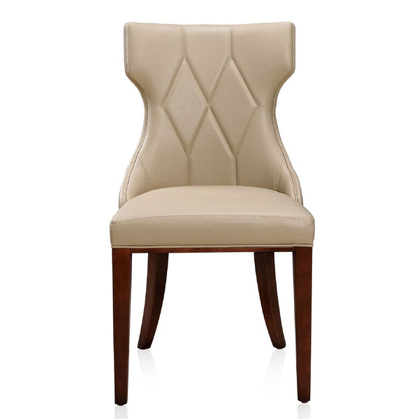 Manhattan Comfort Reine Traditional Dining Chairs - Set of 2 Cream and Walnut DC007-CR