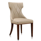 Manhattan Comfort Reine Traditional Dining Chairs - Set of 2 Cream and Walnut DC007-CR