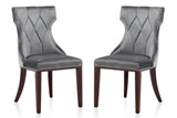 Manhattan Comfort Reine Traditional Dining Chairs - Set of 2 Grey and Walnut DC007-GY