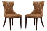 Manhattan Comfort Reine Traditional Dining Chairs - Set of 2 Saddle and Walnut DC007-SA