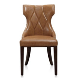 Manhattan Comfort Reine Traditional Dining Chairs - Set of 2 Saddle and Walnut DC007-SA