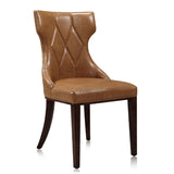 Manhattan Comfort Reine Traditional Dining Chairs - Set of 2 Saddle and Walnut DC007-SA