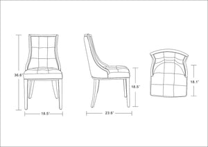 Manhattan Comfort Fifth Avenue Traditional Dining Chairs - Set of 2 Antique Gold and Walnut DC008-AG