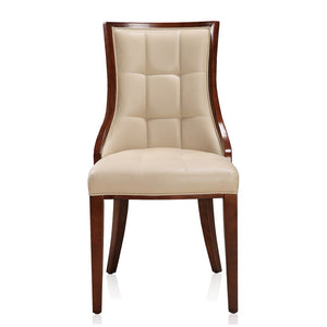 Manhattan Comfort Fifth Avenue Traditional Dining Chairs - Set of 2 Cream and Walnut DC008-CR