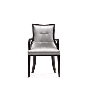 Manhattan Comfort Fifth Avenue Traditional Dining Armchair Silver and Walnut DC008AR-SV