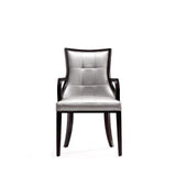 Manhattan Comfort Fifth Avenue Traditional Dining Armchair Silver and Walnut DC008AR-SV