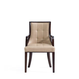 Fifth Avenue Faux Leather Dining Armchair in Tan and Walnut DC008AR-TN Manhattan Comfort