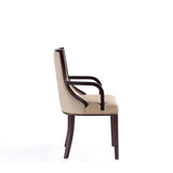 Fifth Avenue Faux Leather Dining Armchair in Tan and Walnut DC008AR-TN Manhattan Comfort