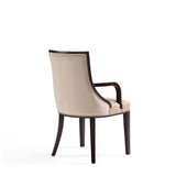 Fifth Avenue Faux Leather Dining Armchair in Tan and Walnut DC008AR-TN Manhattan Comfort