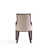 Fifth Avenue Faux Leather Dining Armchair in Tan and Walnut DC008AR-TN Manhattan Comfort