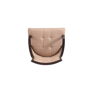 Fifth Avenue Faux Leather Dining Armchair in Tan and Walnut DC008AR-TN Manhattan Comfort