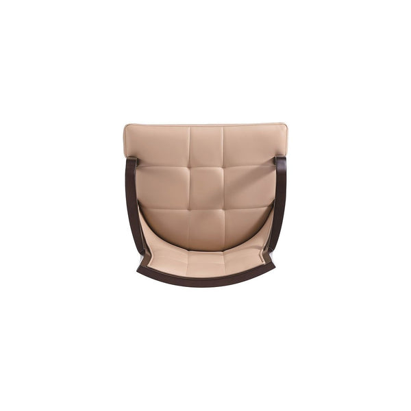 Fifth Avenue Faux Leather Dining Armchair in Tan and Walnut DC008AR-TN Manhattan Comfort