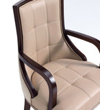 Fifth Avenue Faux Leather Dining Armchair in Tan and Walnut DC008AR-TN Manhattan Comfort