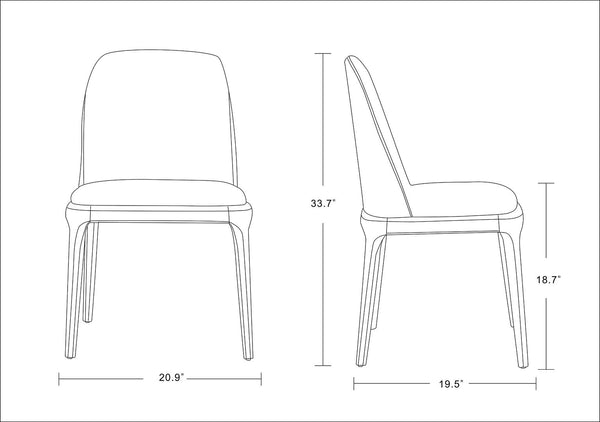 Manhattan Comfort Courding Modern Dining Chair Tan and Walnut DC009-TN