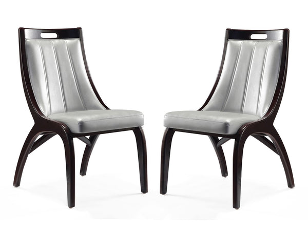 Manhattan Comfort Danube Traditional Dining Chair - Set of 2 Silver DC024-SV