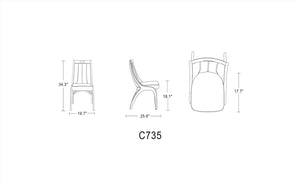 Manhattan Comfort Danube Traditional Dining Chair - Set of 2 Silver DC024-SV