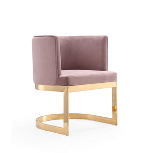 Aura Dining Chair in Blush and Polished Brass DC026-BH Manhattan Comfort